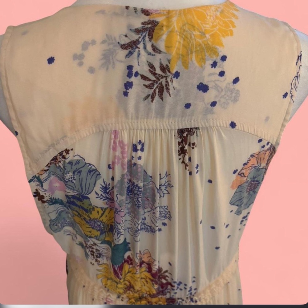 Free People floral ruffle dress – blush peach boho 🌸 - Picture 4 of 7